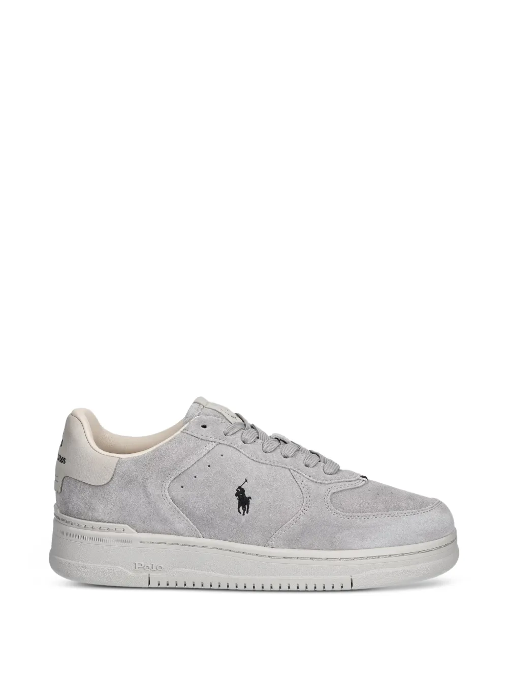 Polo Ralph Lauren Mastr Ct Rib logo-embroidered suede sneakers - Grigio