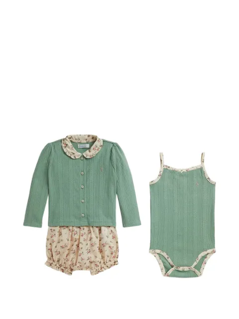 POLO RALPH LAUREN KIDS floral-print ruffled shortie and bodysuit
