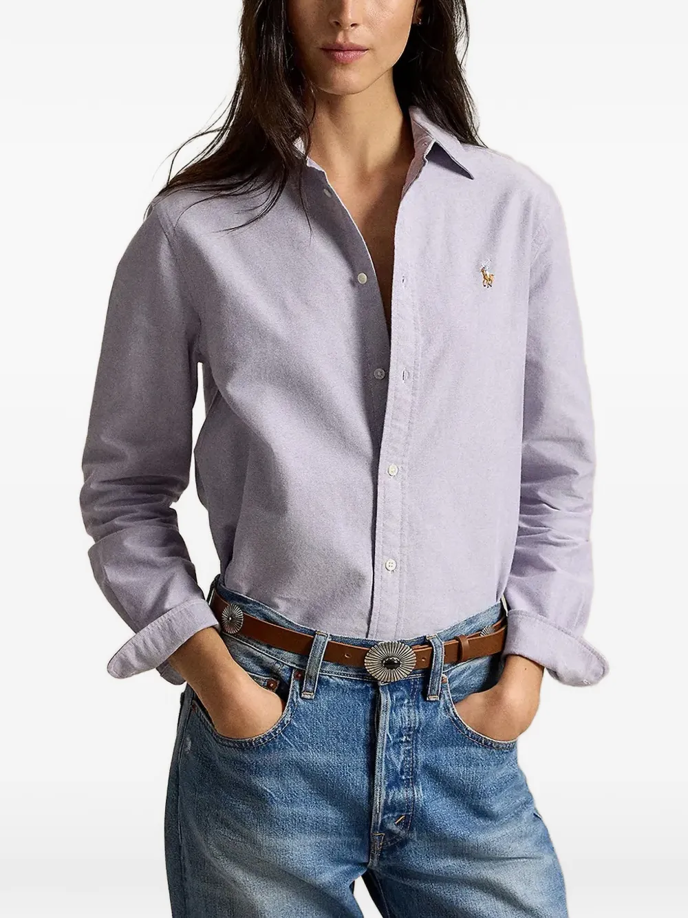 Polo Ralph Lauren logo-embroidered button-down shirt - Viola