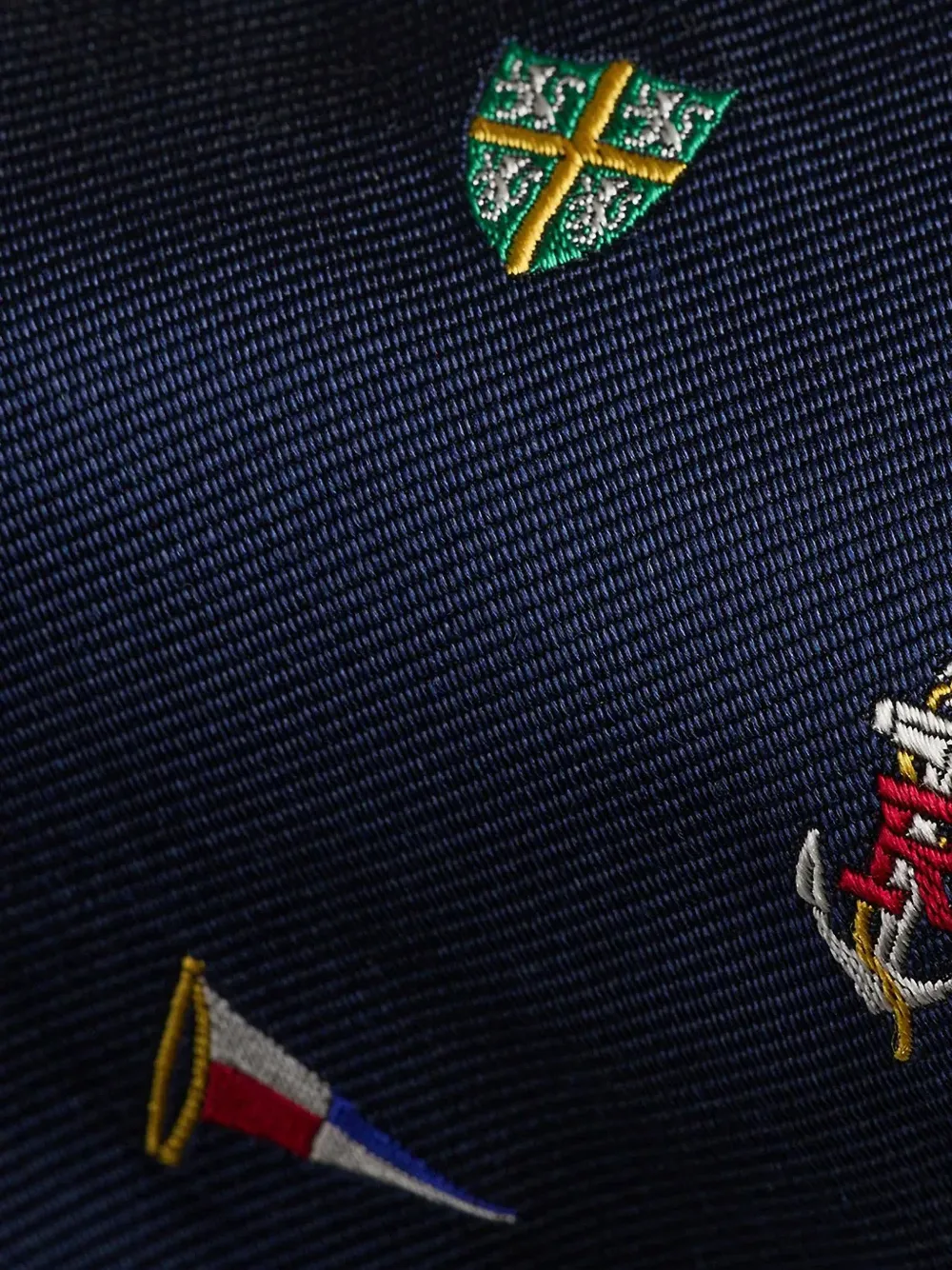 Polo Ralph Lauren Zijden stropdas met nautisch borduurwerk Blauw