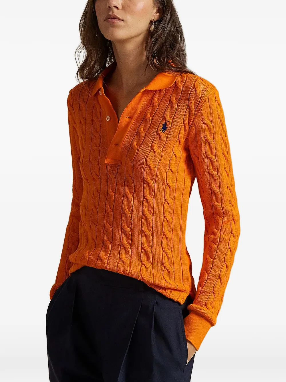 Polo Ralph Lauren cable-knit polo sweater - Arancione