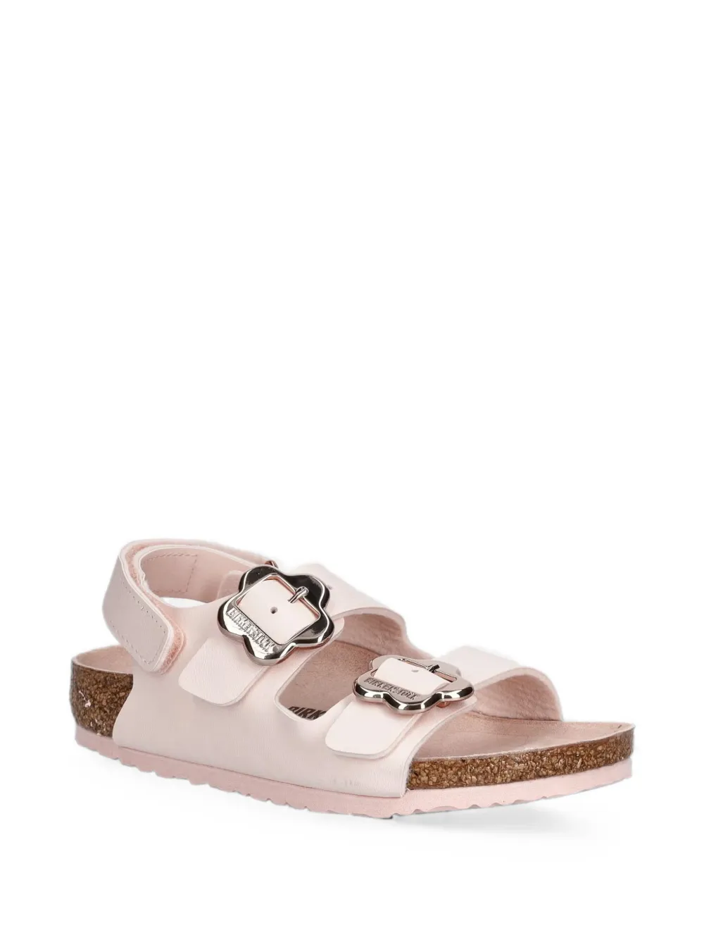 Birkenstock Kids flower-buckle touch-strap sandals Roze