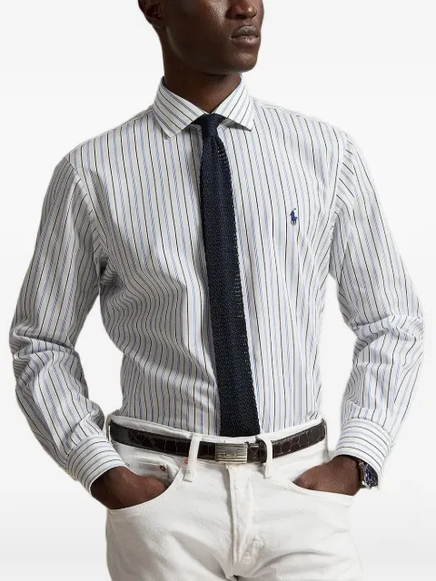 Polo Ralph Lauren vertical-stripe embroidered-logo shirt