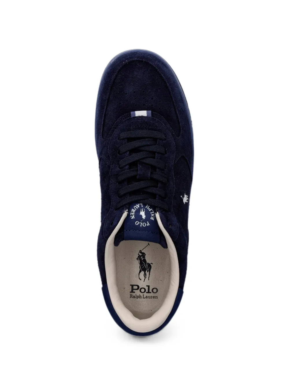 Polo Ralph Lauren Mastr Ct Rib logo-embroidered calf suede sneakers Blauw