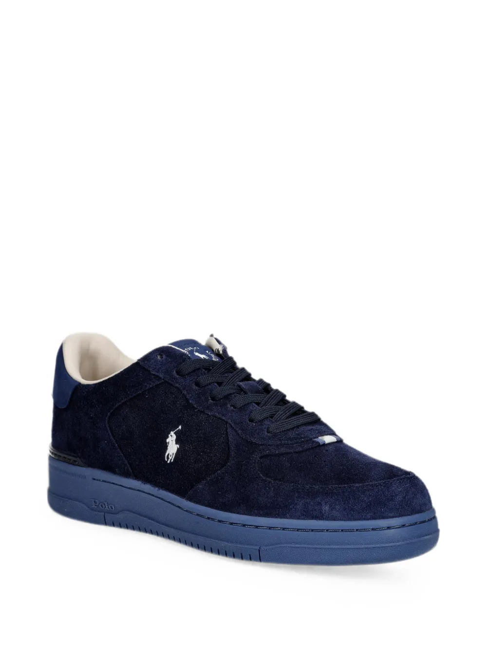 Polo Ralph Lauren Mastr Ct Rib logo-embroidered calf suede sneakers Blauw