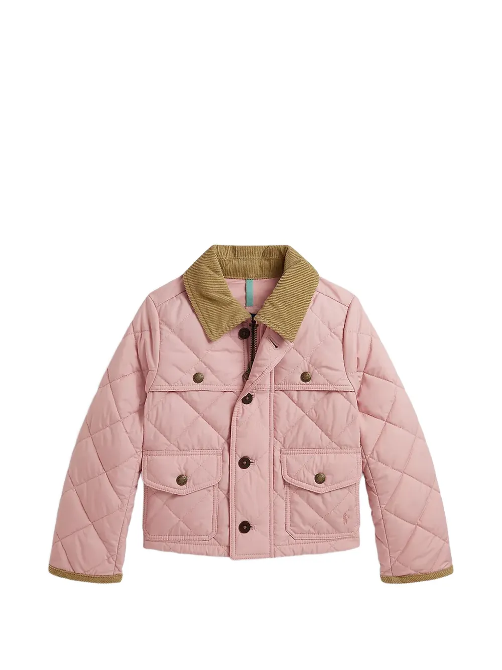 POLO RALPH LAUREN KIDS quilted corduroy-collar jacket - Rosa