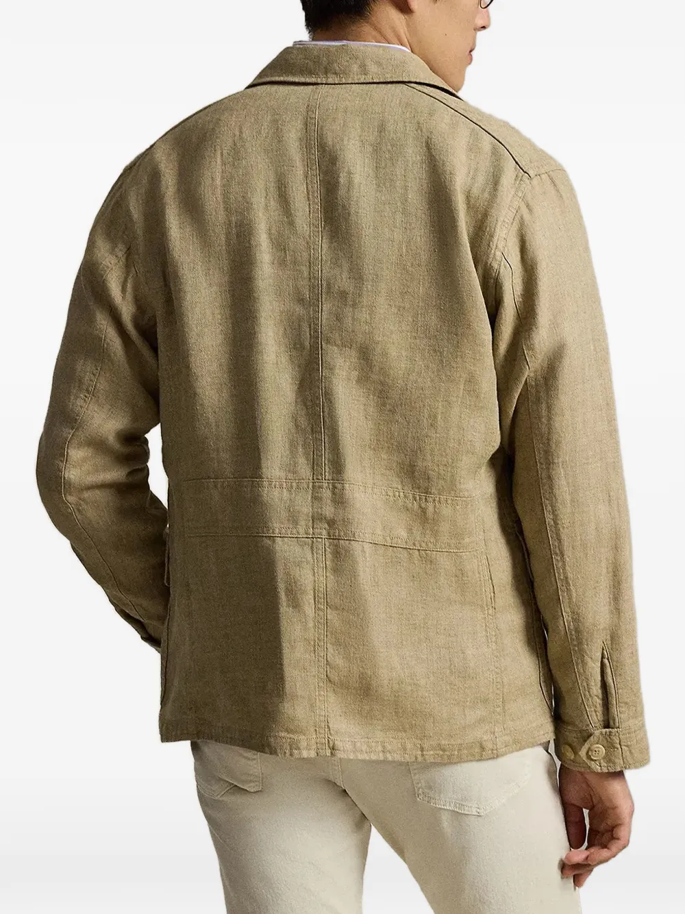Polo Ralph Lauren Jack met visgraat-patroon en knopen Beige
