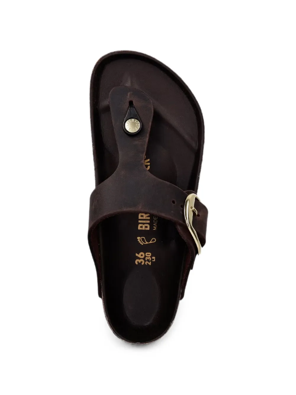 Birkenstock Gizeh Big Buckle leather sandals Bruin
