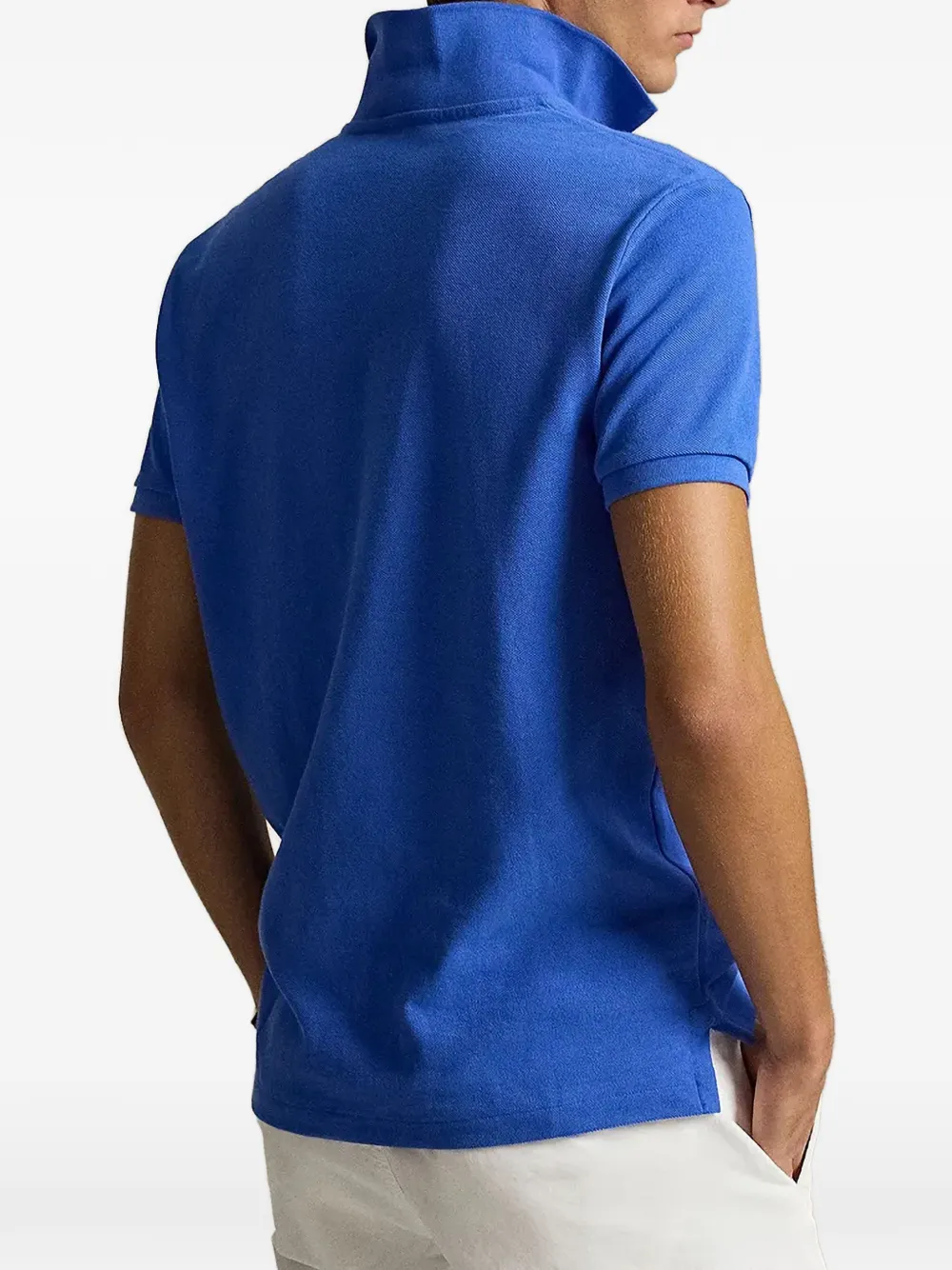 Polo Ralph Lauren Piqué gebreid poloshirt met geborduurd logo Blauw
