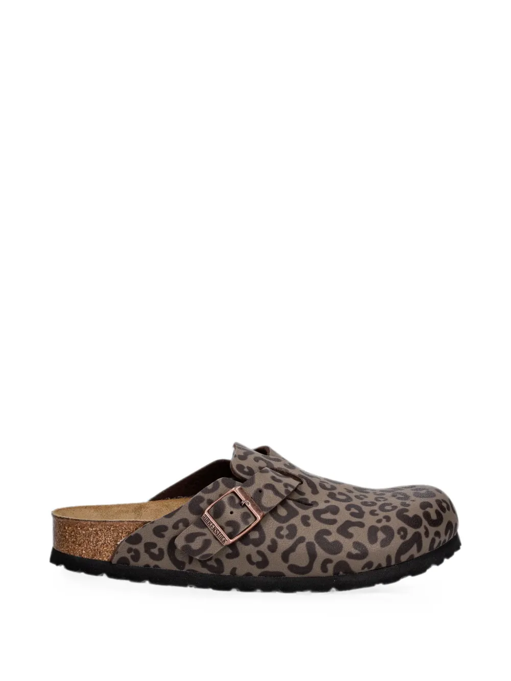 Birkenstock Kids leopard-print buckle-fastening sandals - Marrone