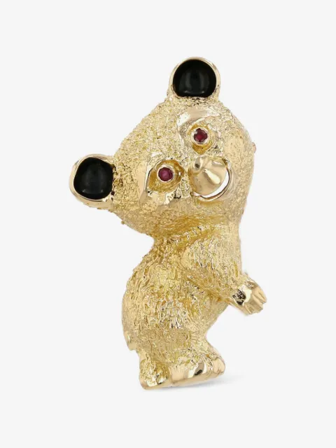 Cartier broche con rubí y oso esmaltado 1960