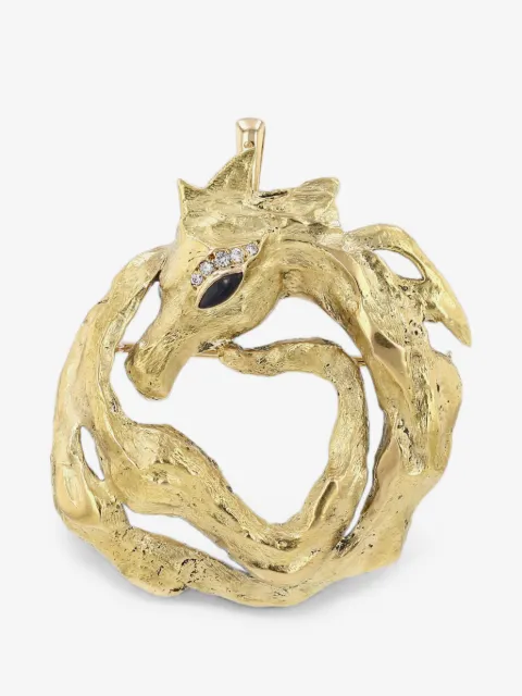 Cartier 1970s diamond and onyx dragon pendant