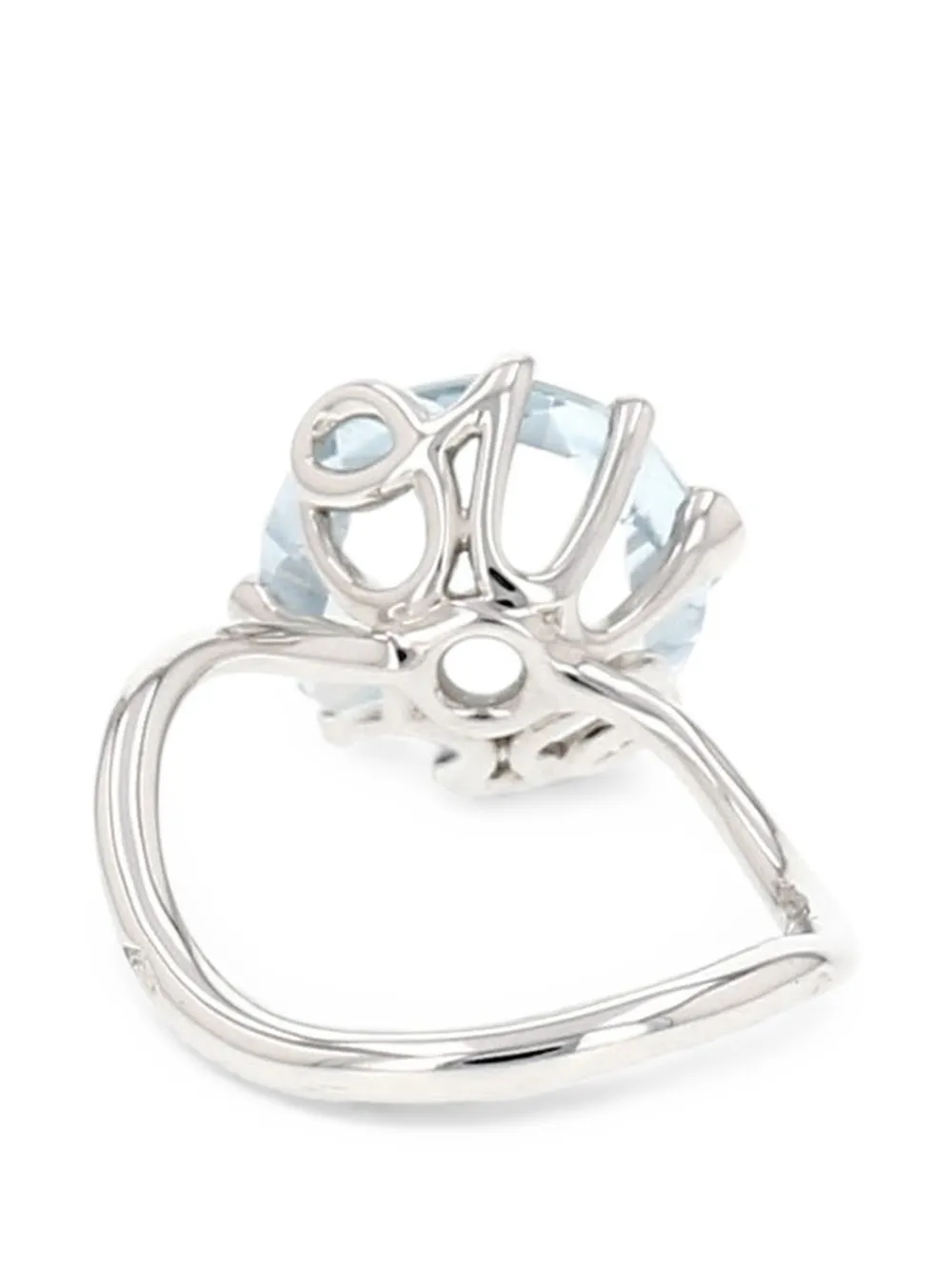 Christian Dior Pre-Owned 2010s Oui aquamarine and diamond ring - Silber