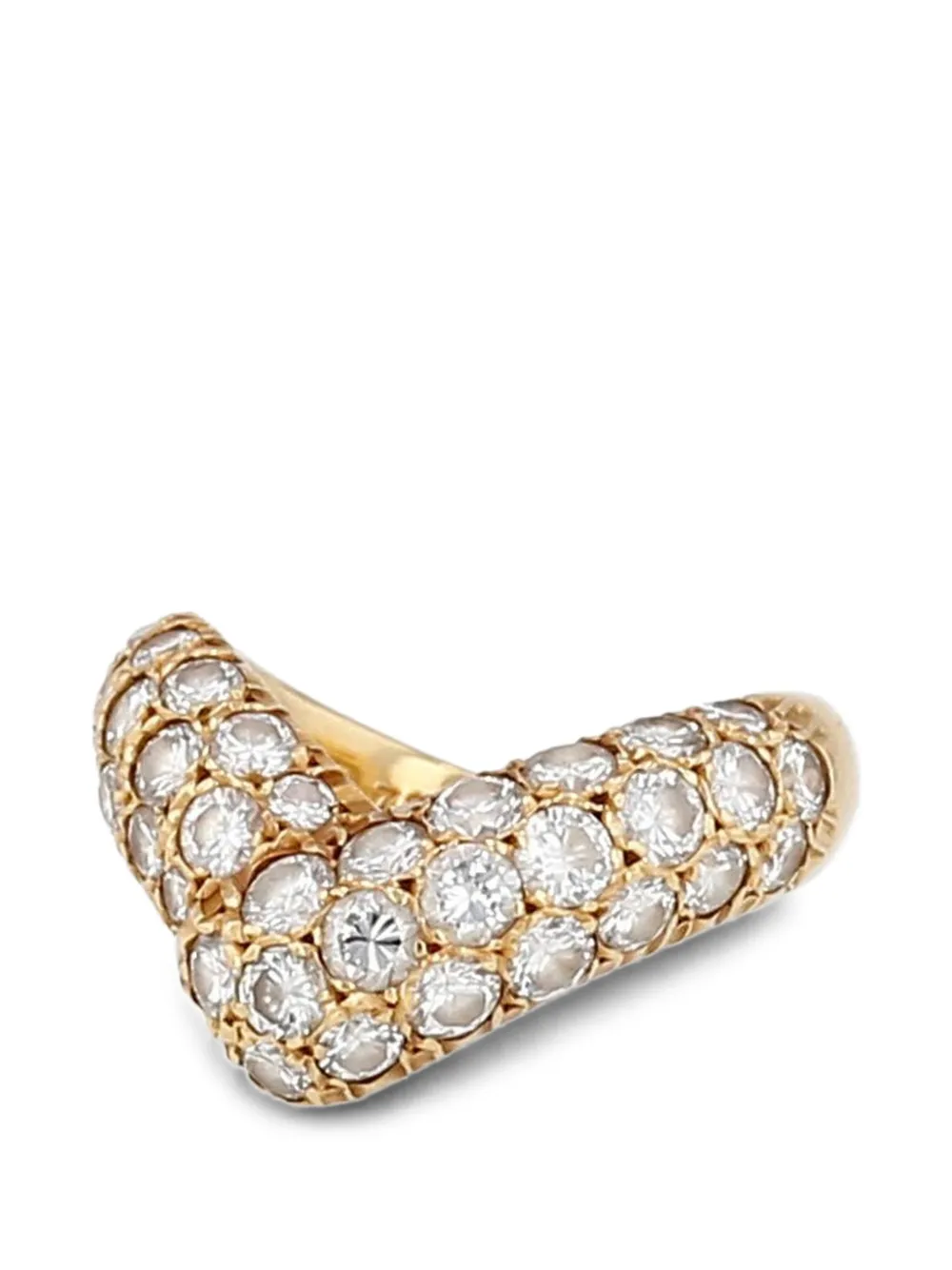Van Cleef & Arpels Pre-Owned 1970s geometrischer Ring mit Diamanten - Gold