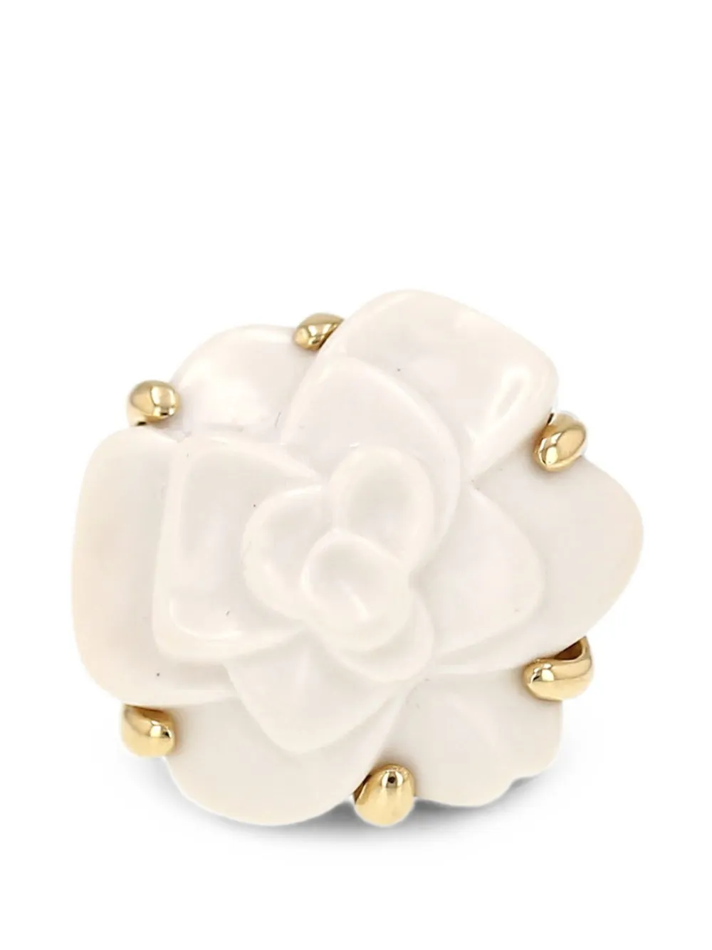 CHANEL Pre-Owned 2000s Camelia agate ring - Oro