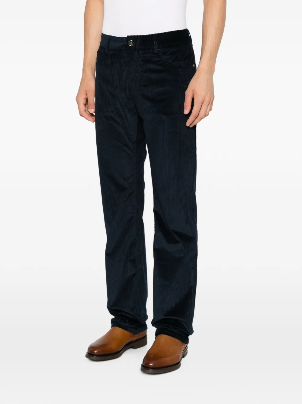 ETRO Ribfluwelen straight broek Blauw