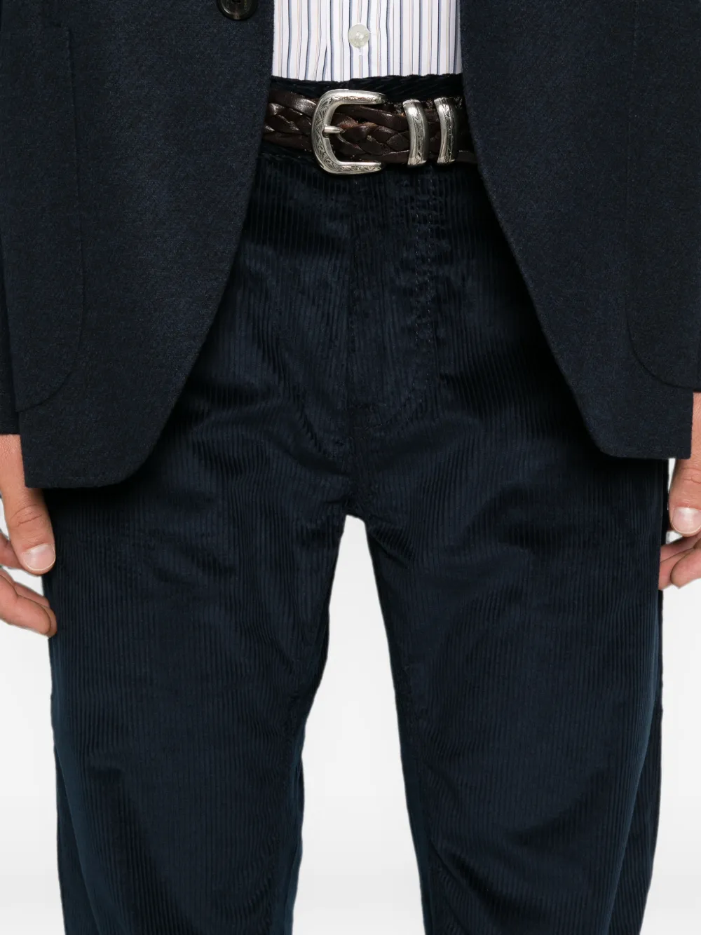 ETRO Ribfluwelen straight broek Blauw