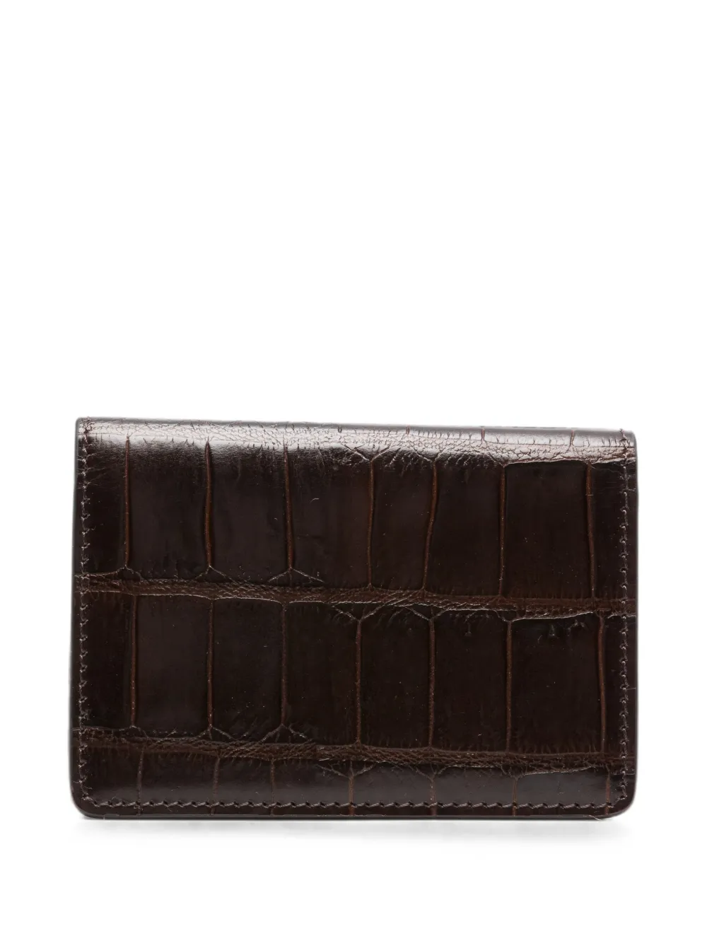 HIDESINS crocodile-effect bifold wallet - Braun