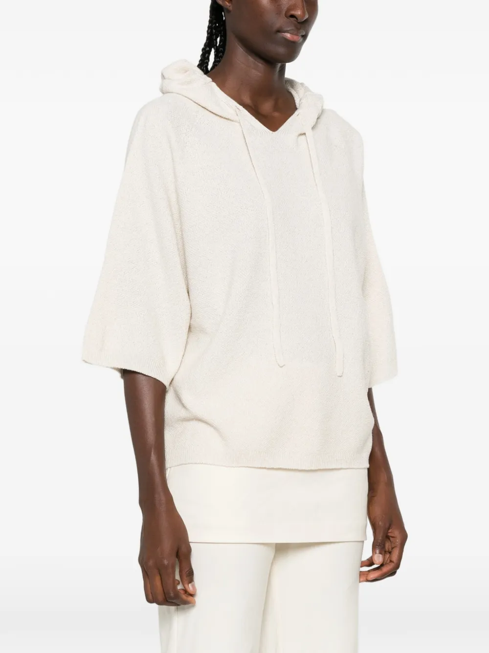Fabiana Filippi Hoodie met korte mouwen Beige