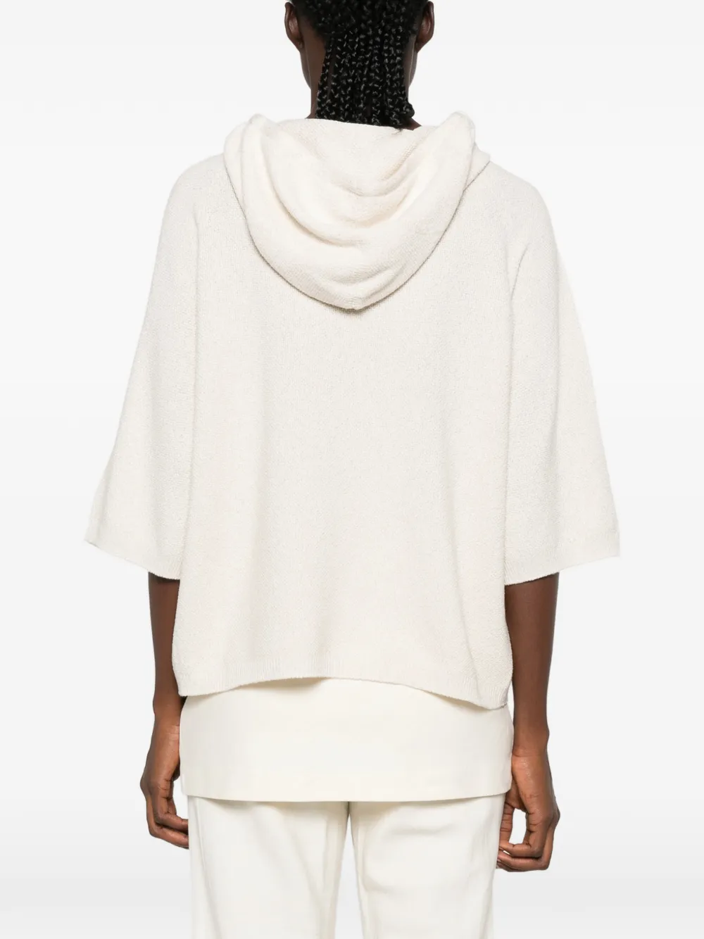 Fabiana Filippi Hoodie met korte mouwen Beige