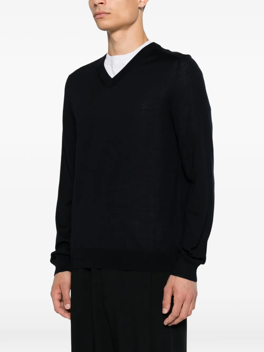 Paul Smith Trui met V-hals en lange mouwen Blauw