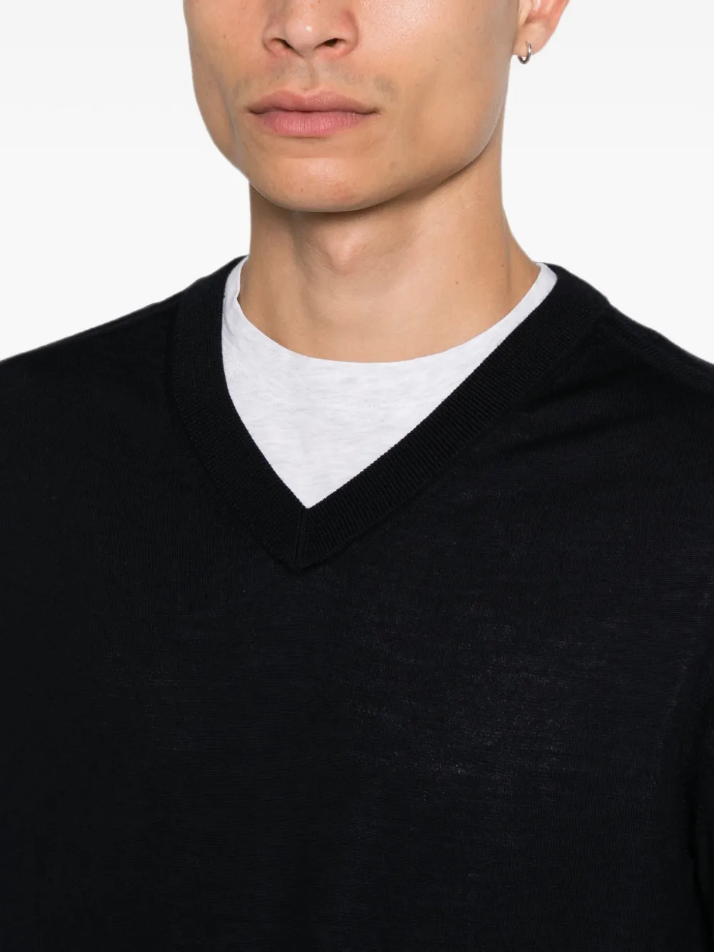 Paul Smith Trui met V-hals en lange mouwen Blauw