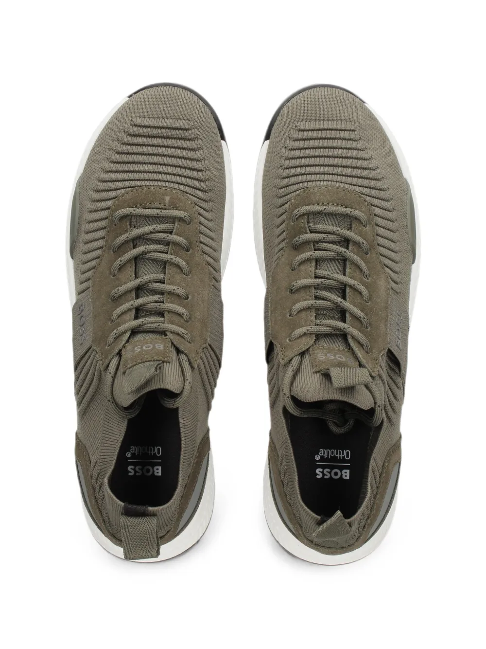 BOSS logo-print sneakers Groen