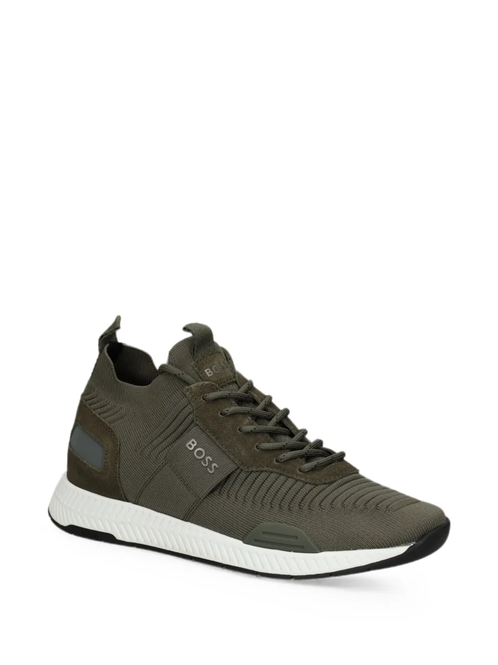 BOSS logo-print sneakers Groen
