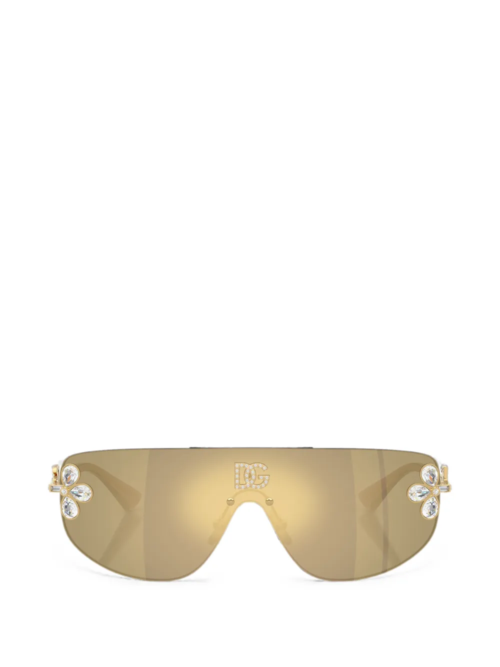 Dolce & Gabbana Eyewear crystal-embellished logo sunglasses - Oro