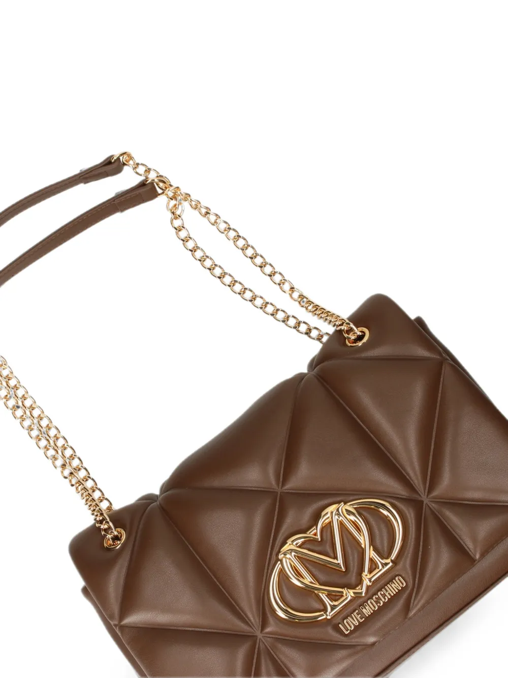 Love Moschino Schoudertas met logoplakkaat Bruin