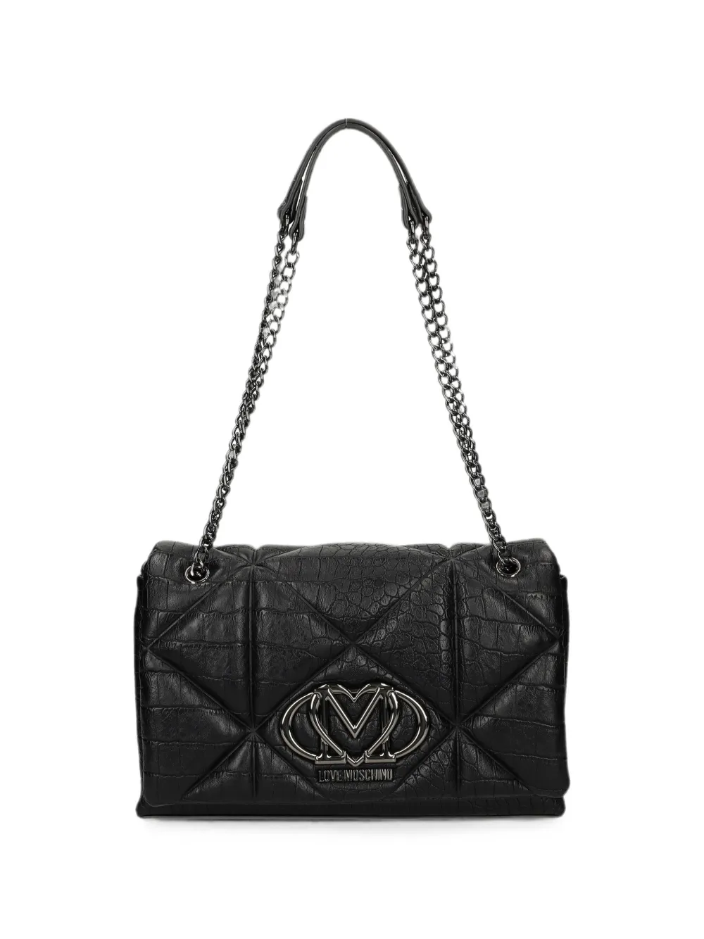 Love Moschino Schultertasche mit Logo-Applikation - Schwarz