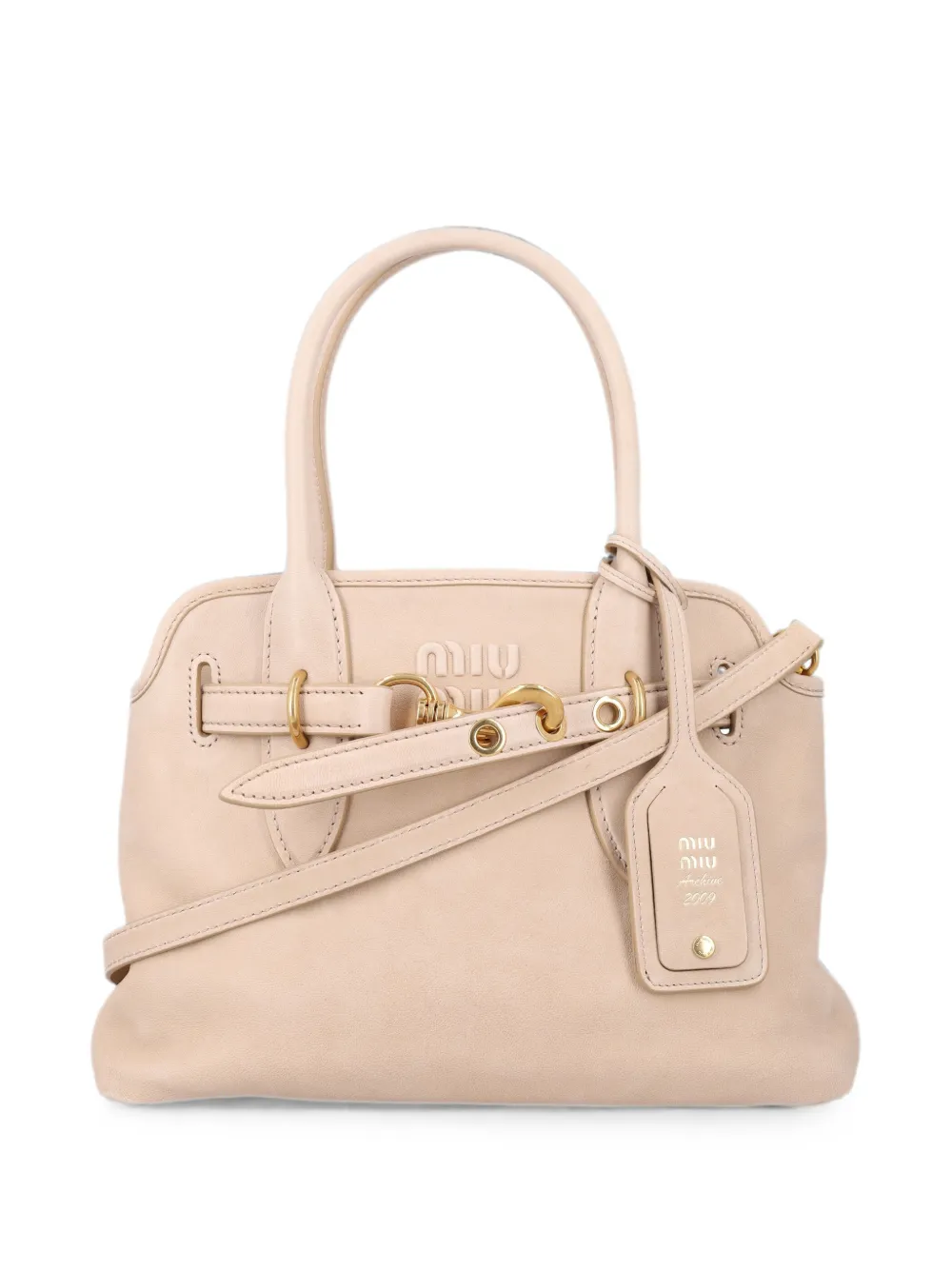Miu Miu Aventure nappa leather tote bag - Toni neutri