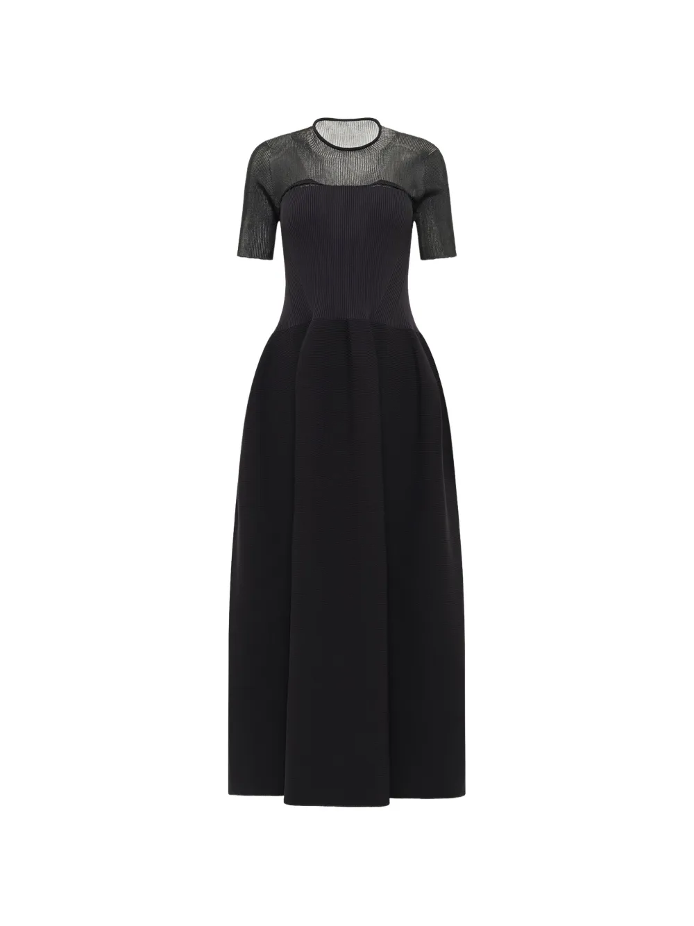 Cfcl Pottery Lucent Ribbed-knit Midi Dress In Black