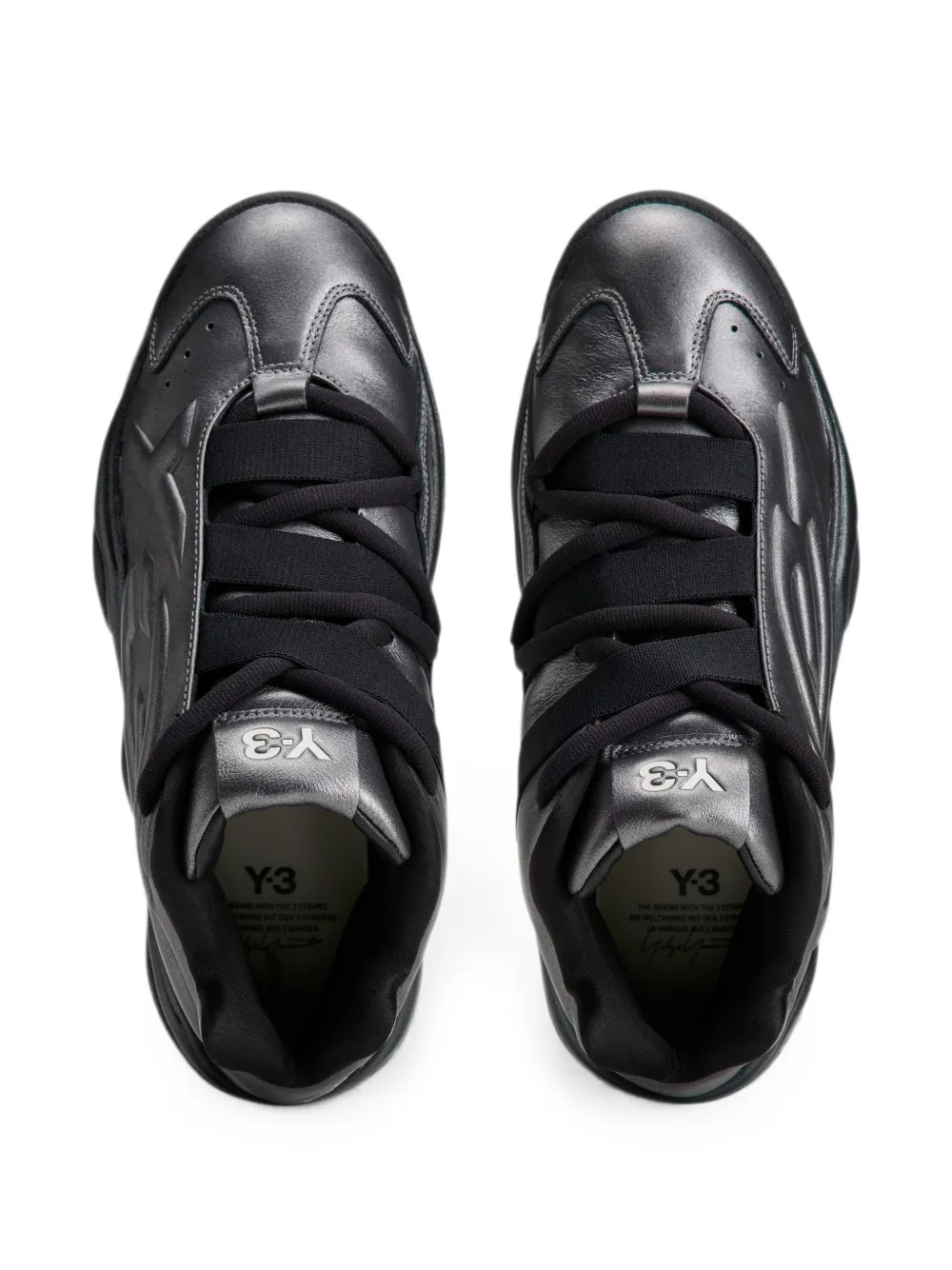Y-3 Megaball sculptural leather sneakers Zilver