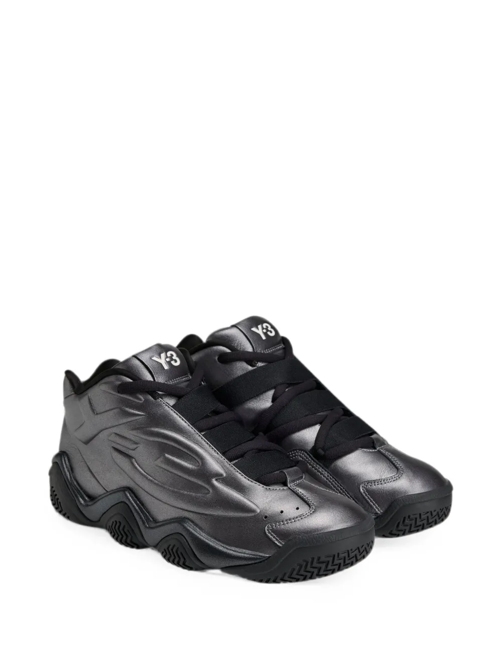 Y-3 Megaball sculptural leather sneakers Zilver