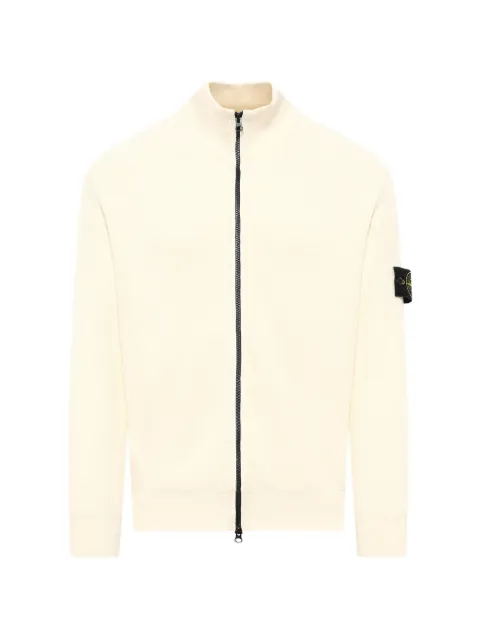 Stone Island ribbed zip-up cardigan