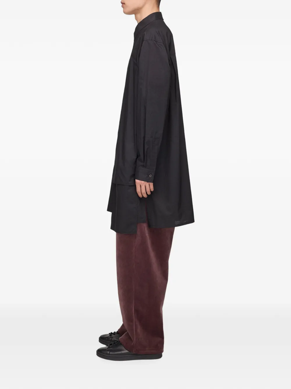 Y-3 Adaptive asymmetrisch overhemd Zwart