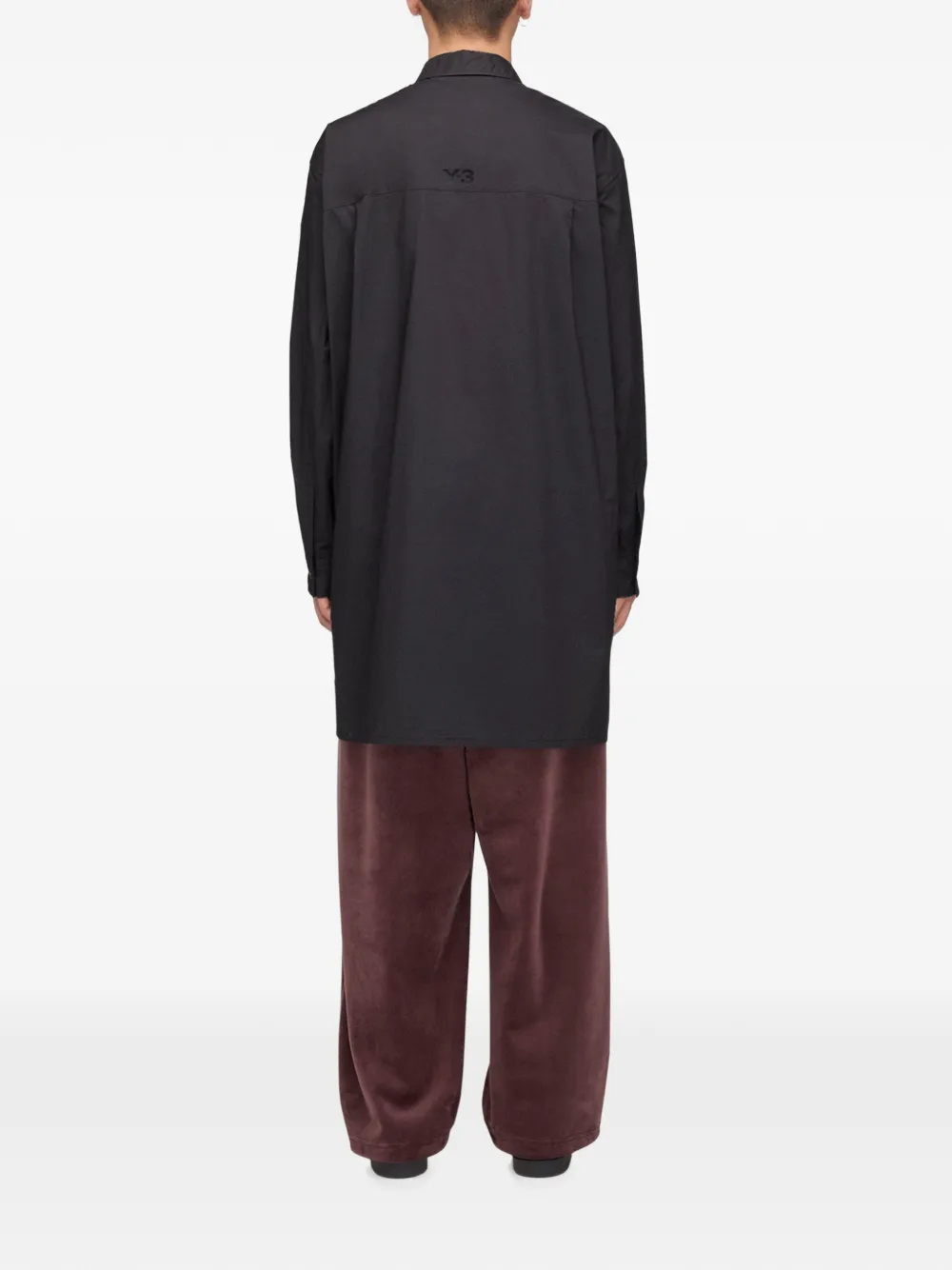 Y-3 Adaptive asymmetrisch overhemd Zwart
