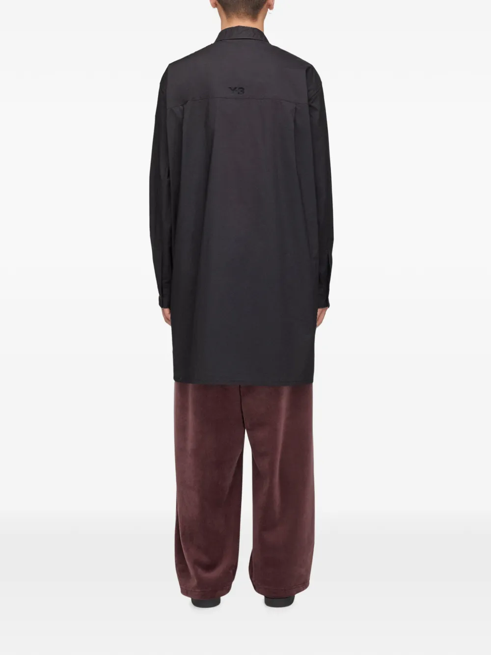 Y-3 Adaptive asymmetrisch overhemd Zwart