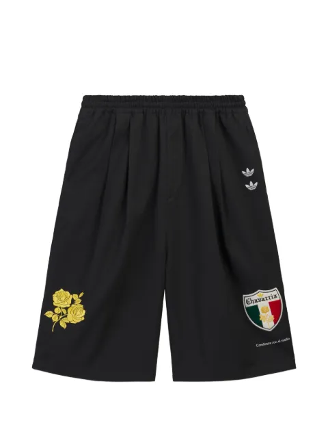 Willy Chavarria x Adidas logo-patch twill shorts