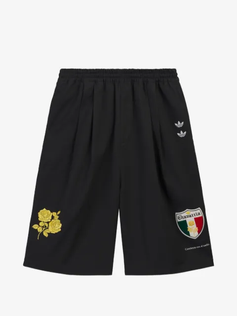 Willy Chavarria x Adidas logo-patch twill shorts
