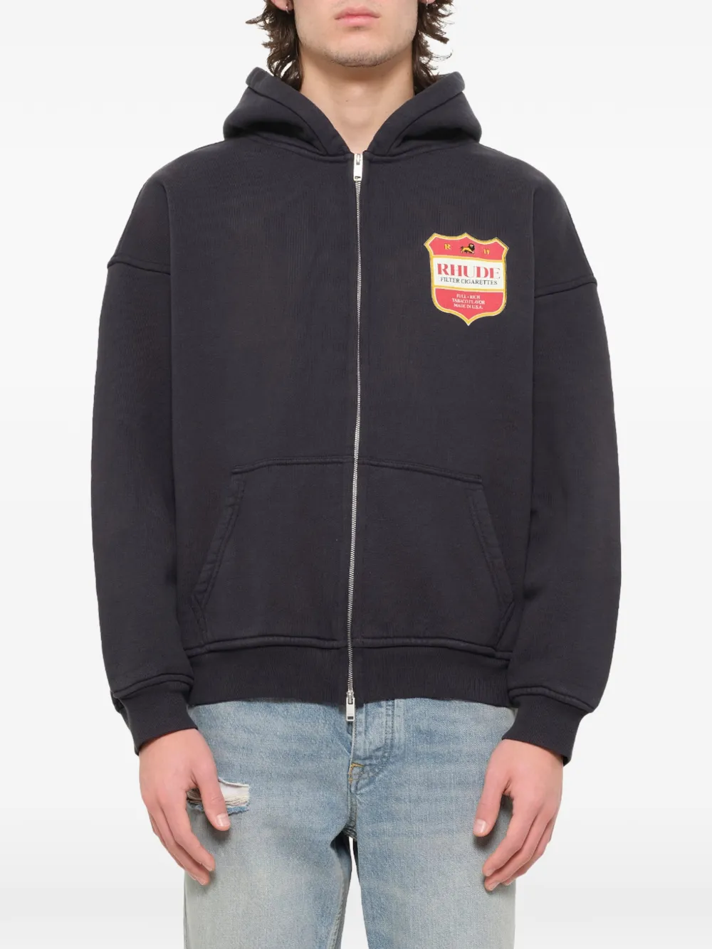 RHUDE Filtaro Crest hoodie met rits Zwart