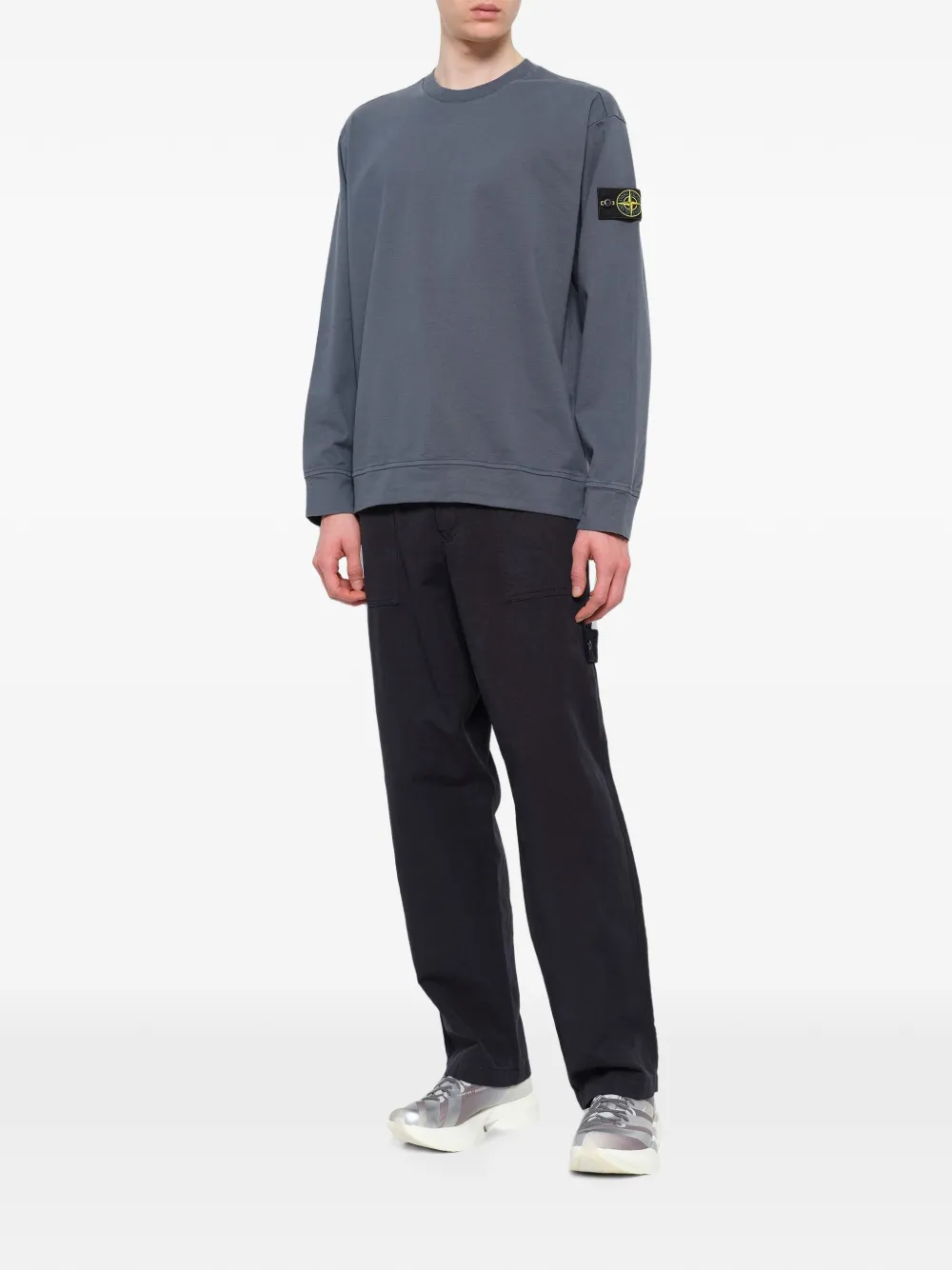 Stone Island 6100057 heavy organic-coton jersey sweatshirt Grijs