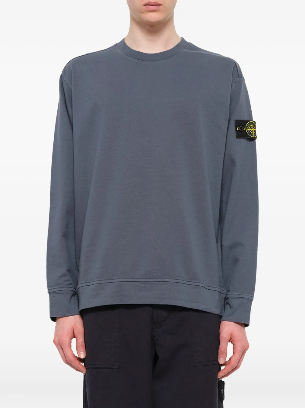 Stone Island 6100057 heavy organic-coton jersey sweatshirt Grijs