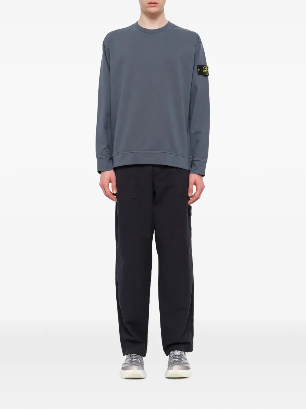 Stone Island 6100057 heavy organic-coton jersey sweatshirt Grijs