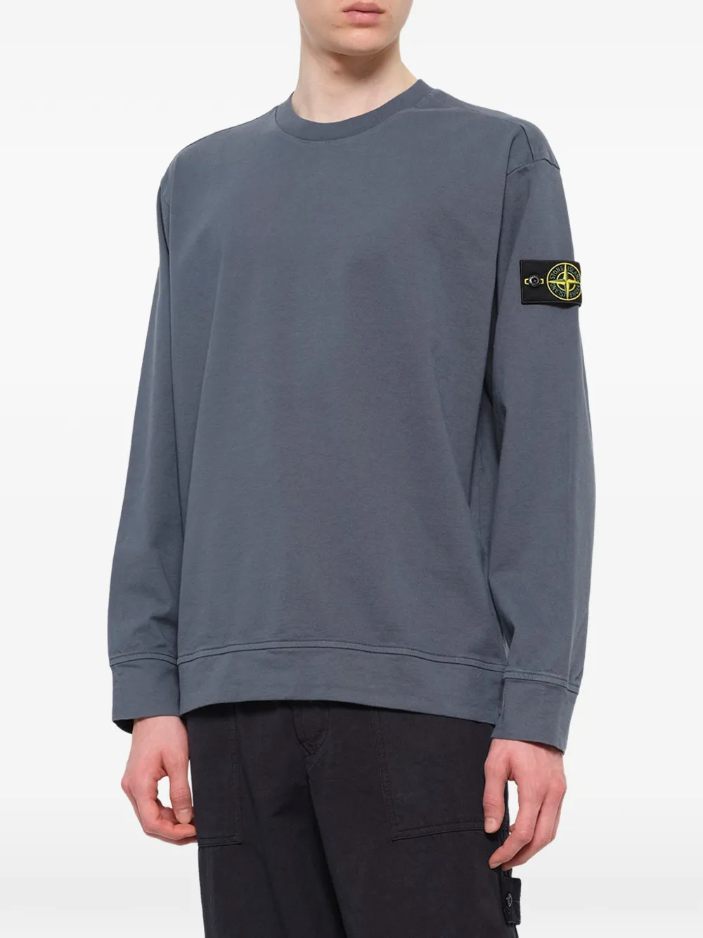 Stone Island 6100057 heavy organic-coton jersey sweatshirt Grijs