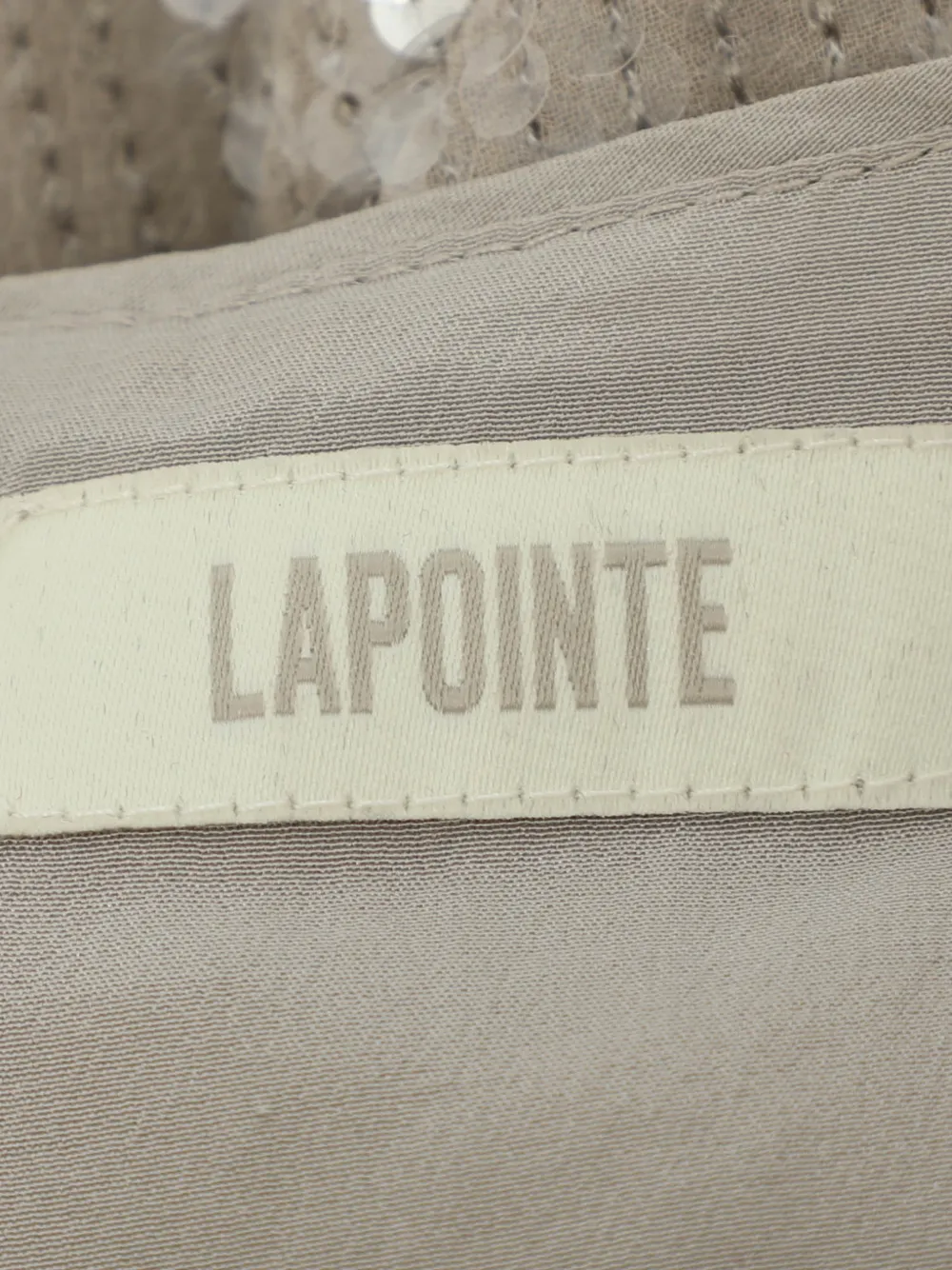 Pre-owned Lapointe Sequin Feather-trim Top In Grey
