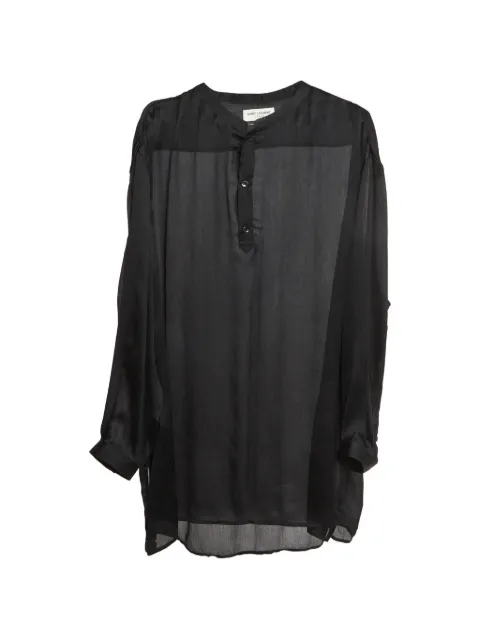 Saint Laurent Pre-Owned chiffon Chinese-collar shirt