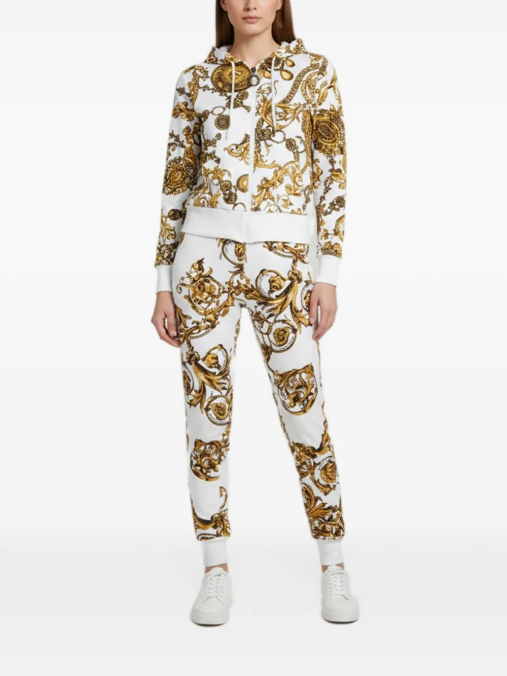 Versace Jeans Couture Baroque-pattern tracksuit set - Bianco