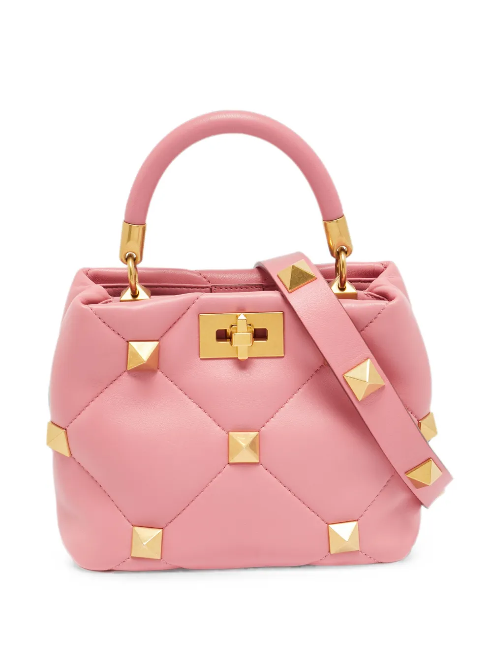Valentino Garavani Pre-Owned Borsa Roman Stud piccola con manico - Rosa